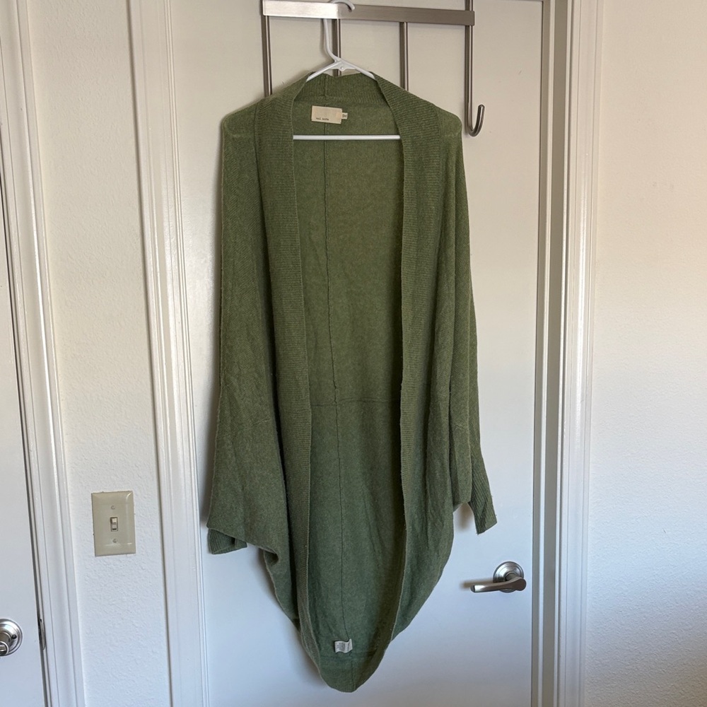 M.O.L. Knits by Margaret O’Leary Sage Green Oversized Cocoon Cashmere Cardigan S
